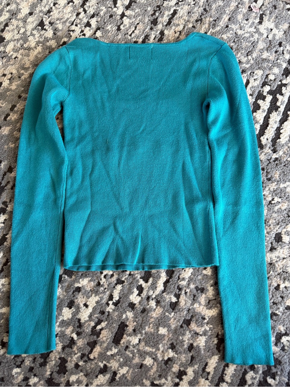 PINK ROSE Teal Ribbed Scoop Neck Top - Picture 2 of 3